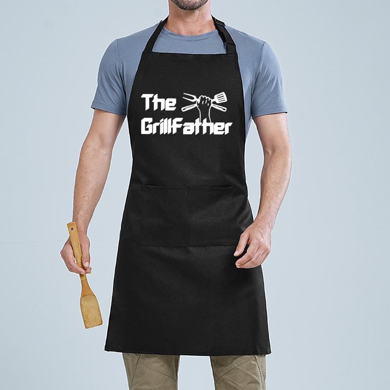 Neck Letter Printed Apron Home Kitchen Male And Female Couples Bbq Baking Catering Work Apron