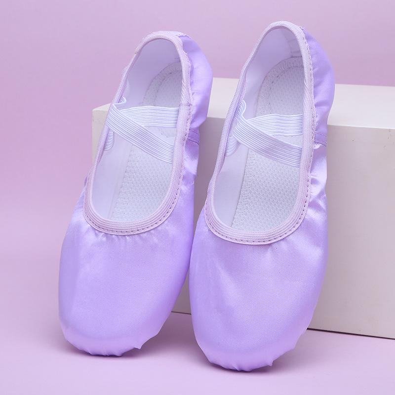 

Атласні балетки Балетні танцювальні балетки з м якою шкіряною підошвою для жінок дівчаток дітей для танцювальної практики розмір 23-43 37 фіолетовий