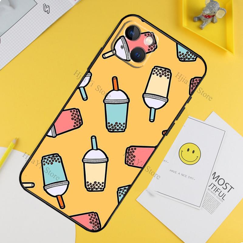 Boba Milk Tea Case For iPhone 11 12 13 14 15 16 Pro Max Mini X XR XS MAX Plus Phone Back Cover