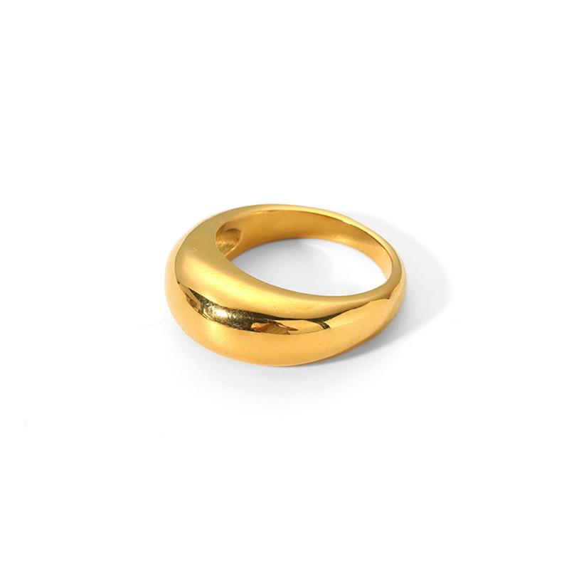 Geometric Titanium Steel Open Ring With Diamond Embellishments For Women
