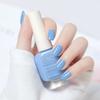 Water-based Peel-off Top Coat for Nail Polish (Ultra-Fast Drying, Odorless, Non-Drying) - Skin Tone Up & Transparent Gloss 1 Pcs 51g No. 34 Sky Blue
