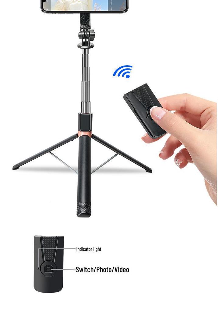 360° Rotating Anti-Shake Selfie Stick Tripod with Bluetooth Remote and Extendable Desktop Stand