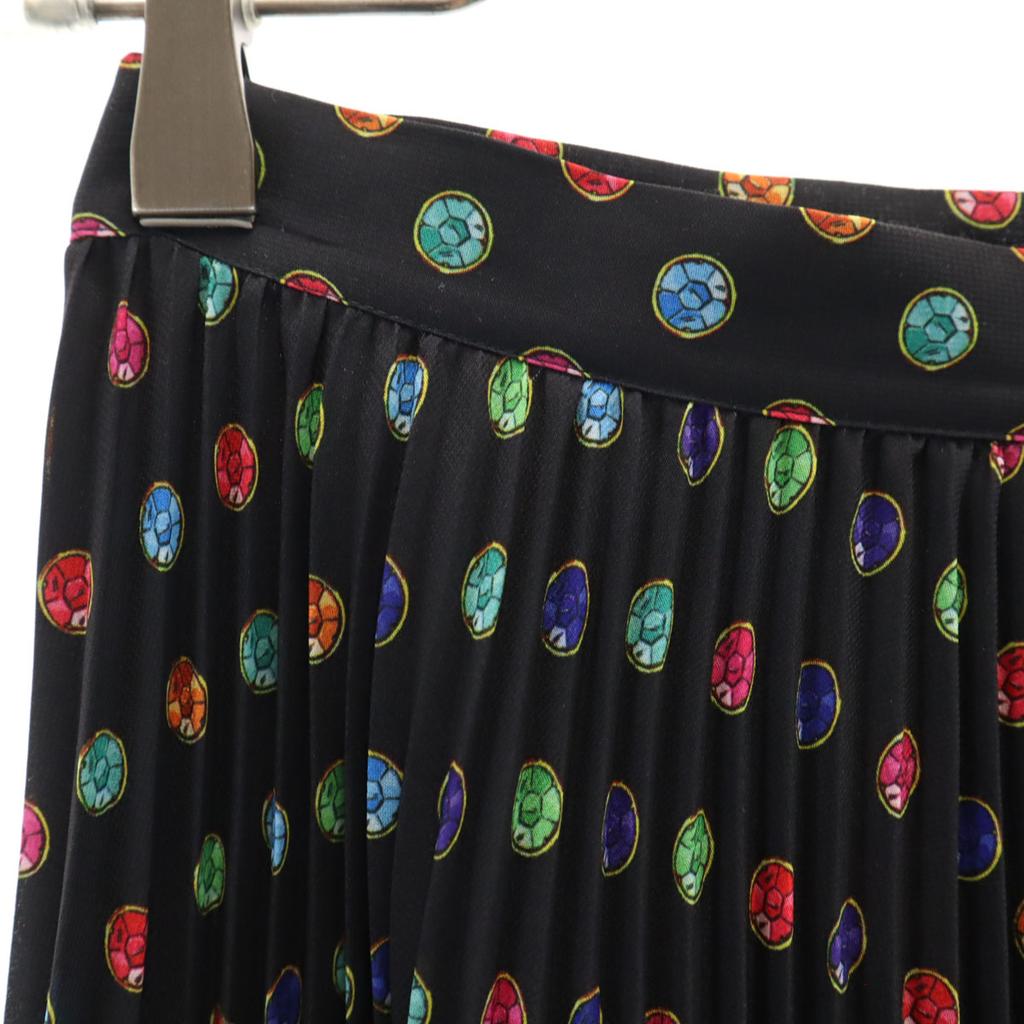 MOSCHINO BOUTIQUE Overall Handle Midi Length Pleated Skirt 38 Black Women Used
