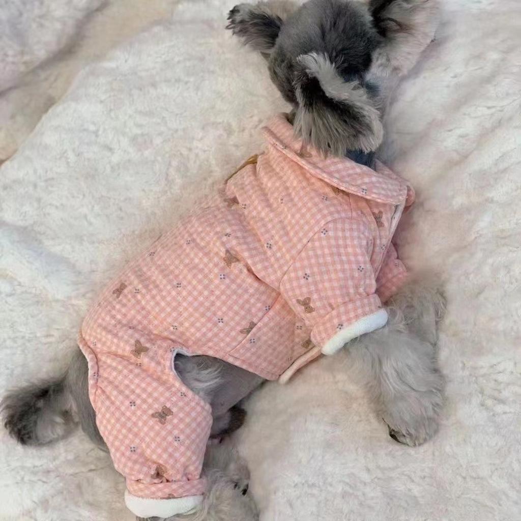 Pet Four-Legged Cotton Coat Thickened Pomeranian Poodle Small Puppy Yorkshire Schnauzer Teddy Bear Clothes