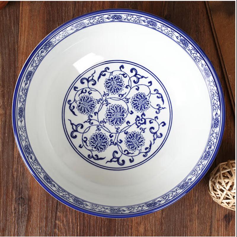 Taisun Modrobílý porcelán Velká polévková mísa