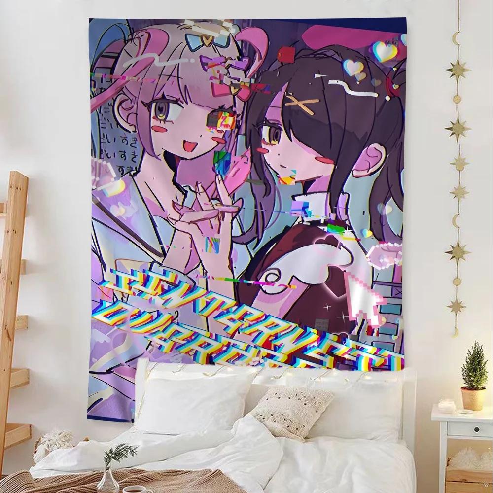 VIKAMA Meme Tapestry Craving Girl Streamer Overload Psychedelic Art Vibrant Hippie Wall Decor Perfect For Gaming Rooms