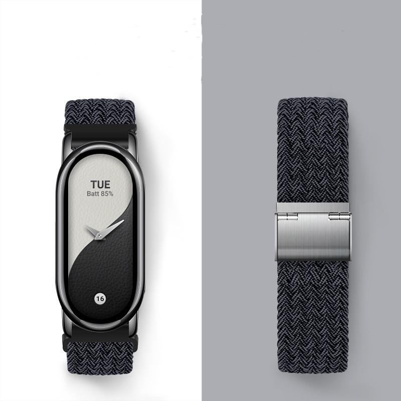 Nylon Strap for Xiaomi Band 8 Band8 NFC Metal Buckle SmartBand Replacement Band Bracelect Belt Wriststrap