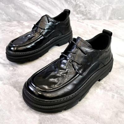 Men's Genuine Leather British-Style Martin Boots - Casual, Fashionable, High-Top, Versatile, Breathable, Thick-Soled Trendy Shoes