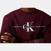 Calvin Klein Soft Comfortable Crew Neck Letter Print Long Sleeve Sweatshirt Men Sweatshirt Burgundy 40EM914-501