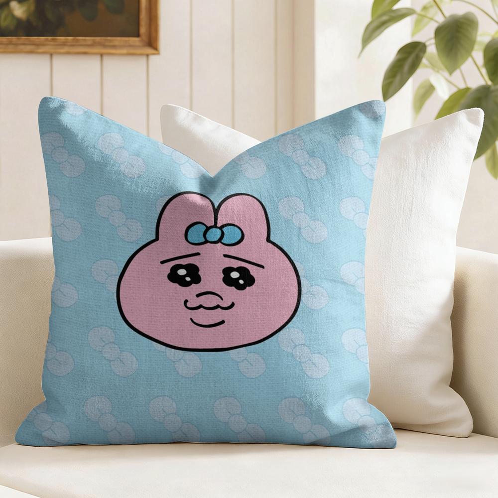 Kawaii OOpanchu Usagi Cushion Cover Eco Linen Pillow Case DoubleSided Print Breathable Durable Zipper Home Decor Gift