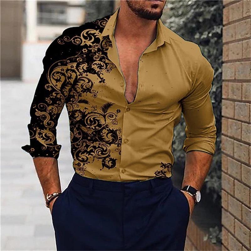 Camicia Rosa alla Moda da Uomo Festa Festa Moda Uomo Manica Lunga Bottoni Collo a Punta Vestibilità Slim Elegante Camicia da Uomo