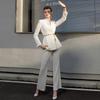 Women's High-End Formal White Suit with Micro-Flare Pants: Spring/Autumn Slim Fit