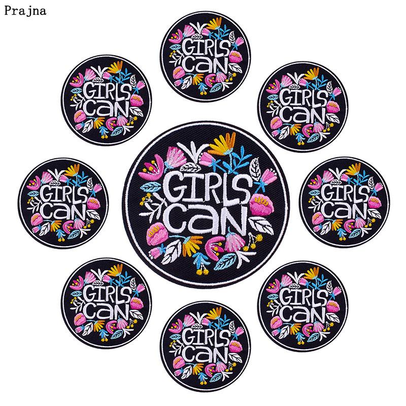 Prajna 10PCS Wholesale Letter Flower Patch Iron On Embroidered Patches For Clothing Cartoon Letter Pathes On Clothes Swing DIY