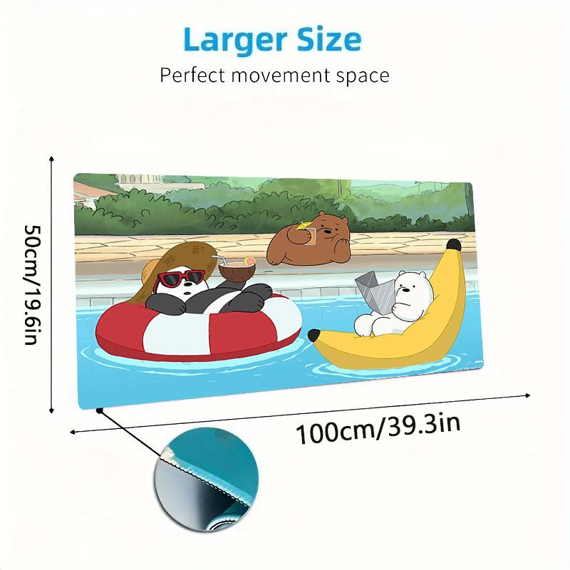 We Bare Bears Cartoon Color Mouse Pad Large Gaming Table Cushion Non-slip Laptop Tablet Big Mousepad XXL Mat Mini PC Playmat With Lock Edge