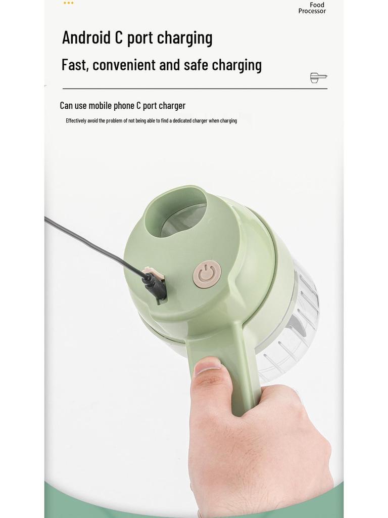 Electric Gatling Food Processor: Versatile Handheld Vegetable Chopper, Garlic Masher, and Slicer