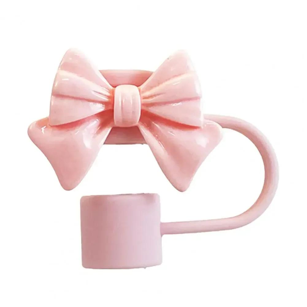 New Cute Bow Straw Cap Covers Silicone Straw Toppers Cap For Stanley Cups Accessories Straw Dust Cap For 10mm Diameter Straws