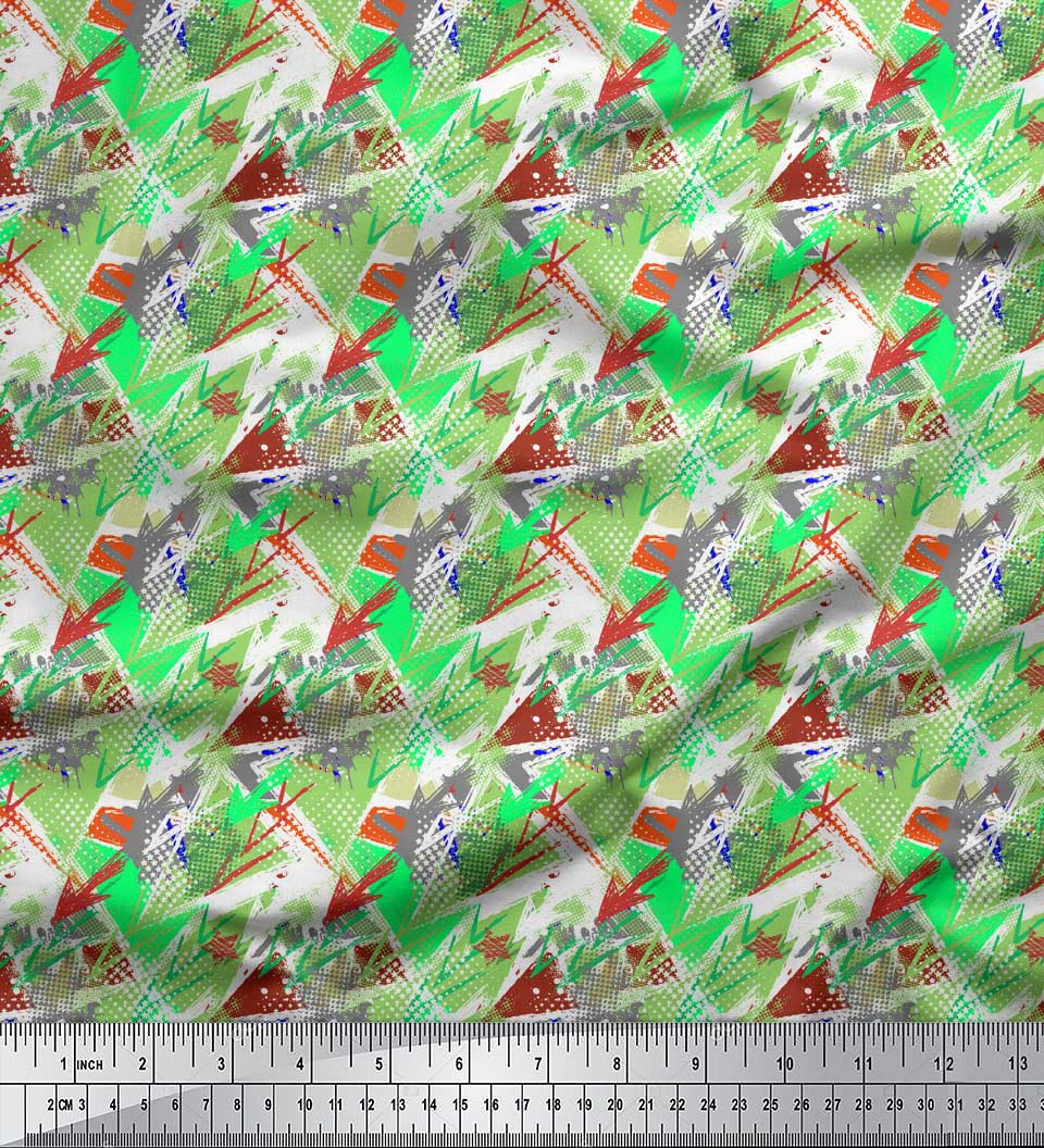 

Тканина Soimoi Black, японська креп-сатин, абстрактна тканина зі зірками та мазками, 1 метр 42 дюйма 42 Inch Wide - Poly Crepe зелений