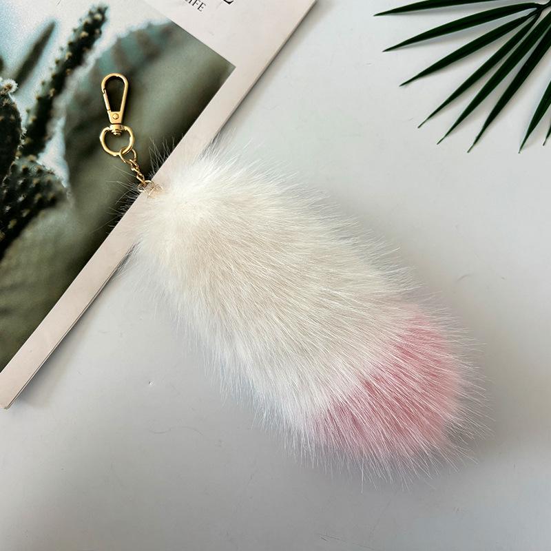 Portachiavi Ciondolo Coda di Pelliccia di Volpe Sintetica - Accessorio per Borsa in Peluche