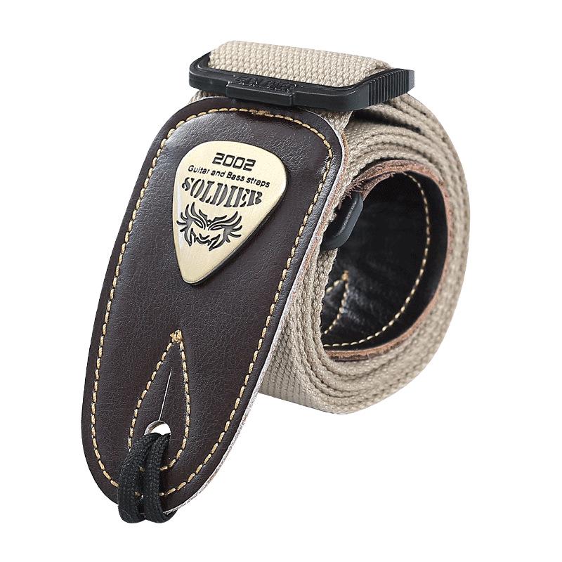 Perseus Soldier Guitar Strap: Genuine Leather, Wide Shoulder Design for Acoustic, Electric Guitar & Bass