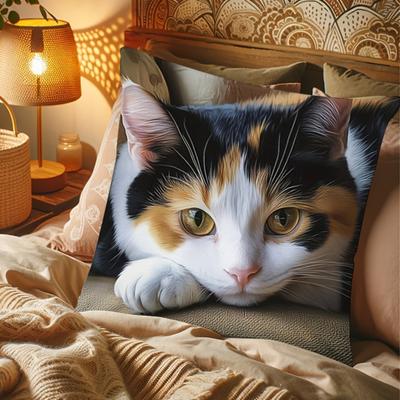 45x45CM Throw Pillow Cover Cartoon Dog Cat Pillow Case Home Living Room Bedroom Sofa Bed Decorative Square Cushion Cover