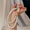 Vintage Double-Layer Shi Jia Warm White Treasure Necklace Beaded Versatile High-End Jewelry Collarbone Chain