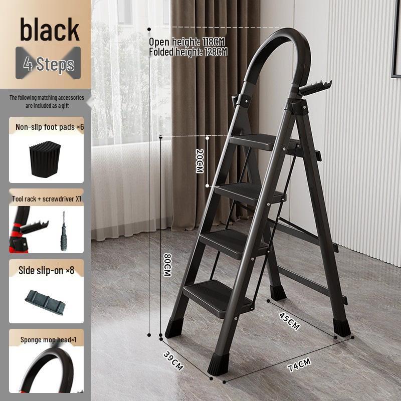 Lightweight 3-Step Folding Telescopic Ladder