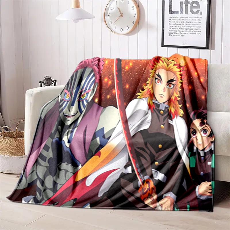Japanese manga artist Koyoharu Gotouge's Demon Slayer blanket Soft and portable four season home bed, office travel, lunch break, warm blanket K24