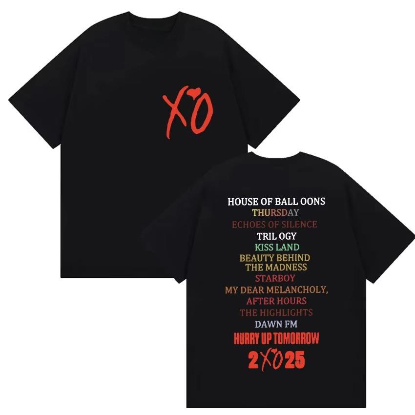 The Weeknd Hurry Up Tomorrow Album XO 2025 New TShirt Men Women Vintage High Quality ONeck Oversized Cotton T Shirt Streetwear