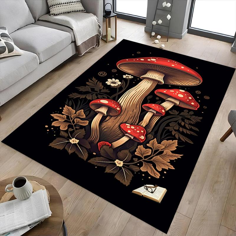 1pc mushroom forest Carpet Anti Slip Polyester Floor Mat for office.Bedroom