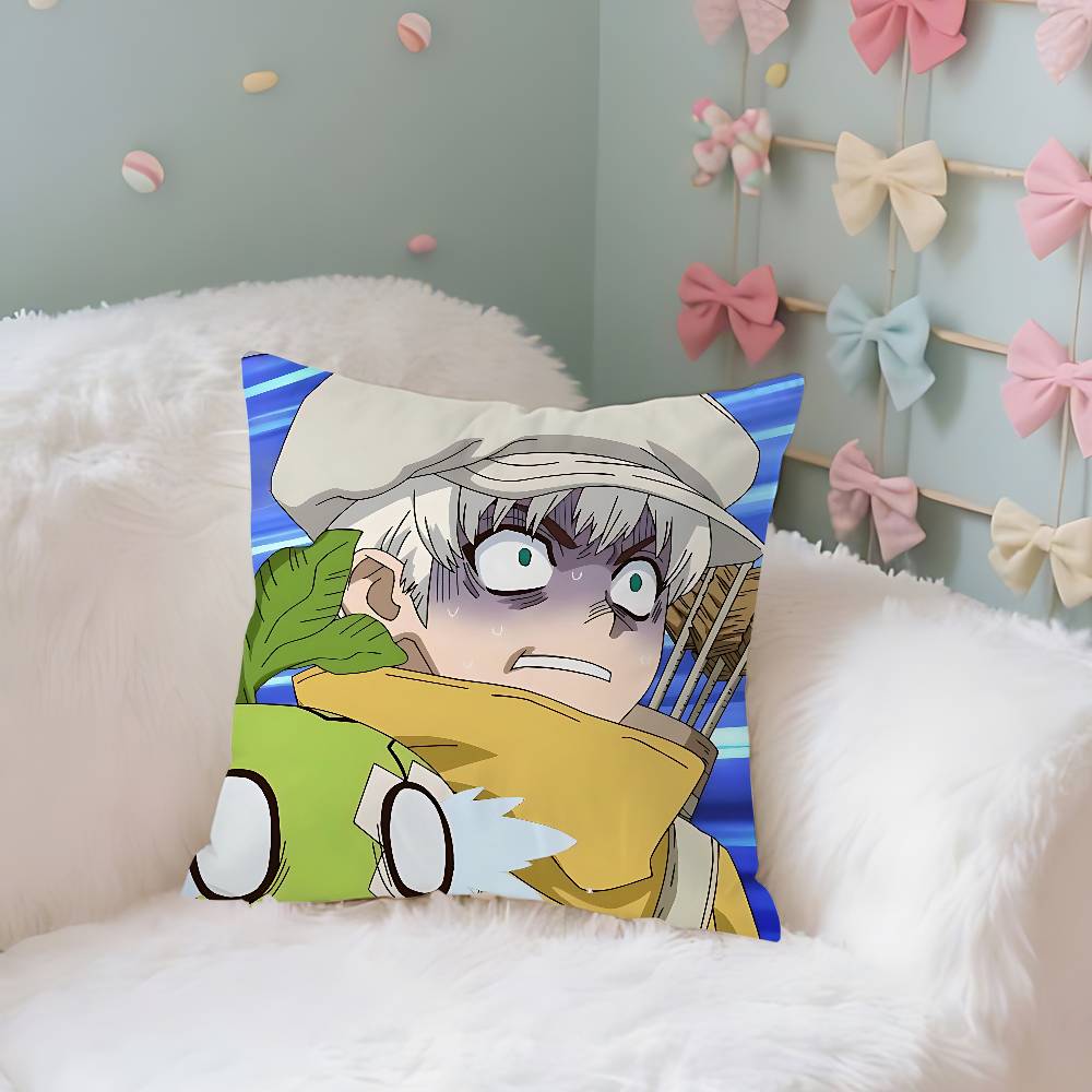 Dr. Stone Case Plush Fabric Soft Pillowcase Double Sided Print Cushion Cover Household Gifts