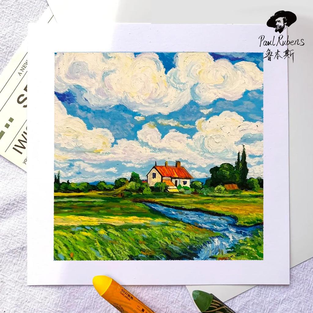 Paul Rubens Oil Pastels 72-Color Set - Vibrant colors, ultra-soft and creamy texture, easy blending - Bullet head shape, ideal for drawing, painting,