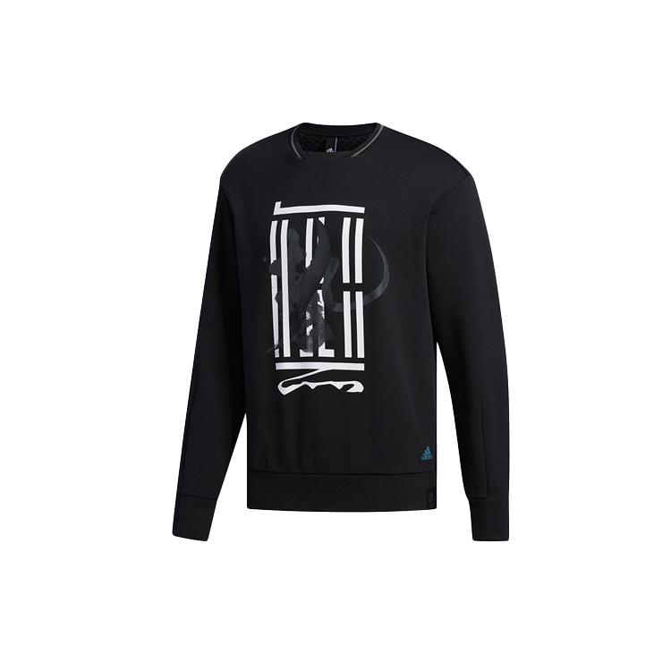 adidas Sweatshirts Men's Black Crew Neck Moderate Regular FM9345