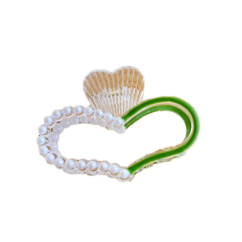 Elegant Fashion Korean Pearl Rhinestone Hair Clip For Women In Heart And Designs Bow