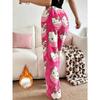 Autumn and Winter Women's Fleece-lined Sleep Pants, Thickened To Keep Warm, Soft Fabric, Cute Cartoon Printing Pattern