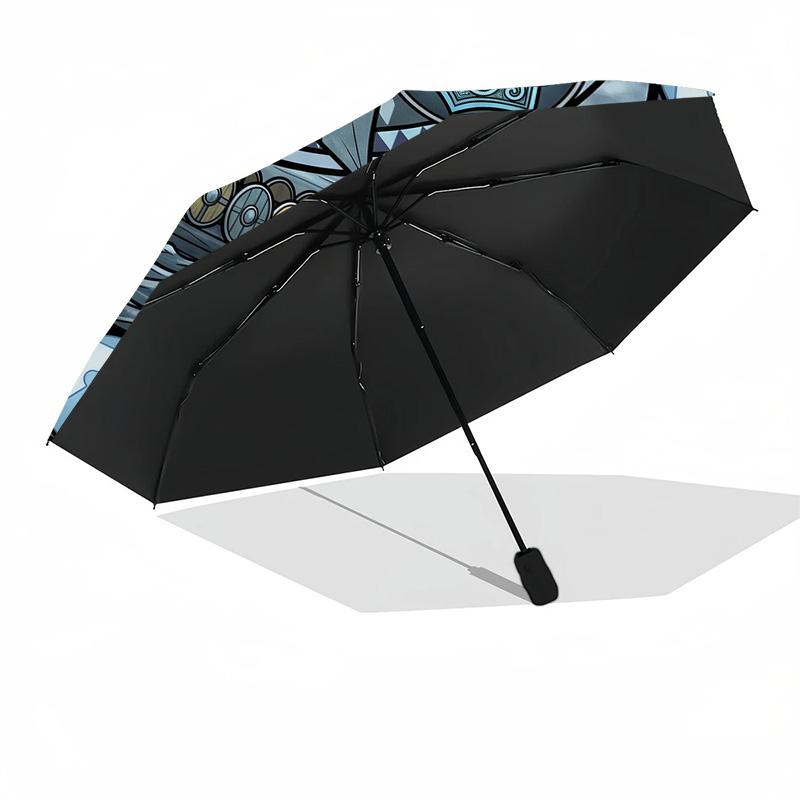 Ship Symbols pattern umbrella, portable and foldable design, 8 ribs, a casual accessory for Halloween, Christmas, and birthday gifts.