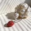 Fashion White Red Strawberry Zircon Minimalist Cute Sweet Luxury Long Necklace for Women Elegant Creative New Trend Jewelry Gift