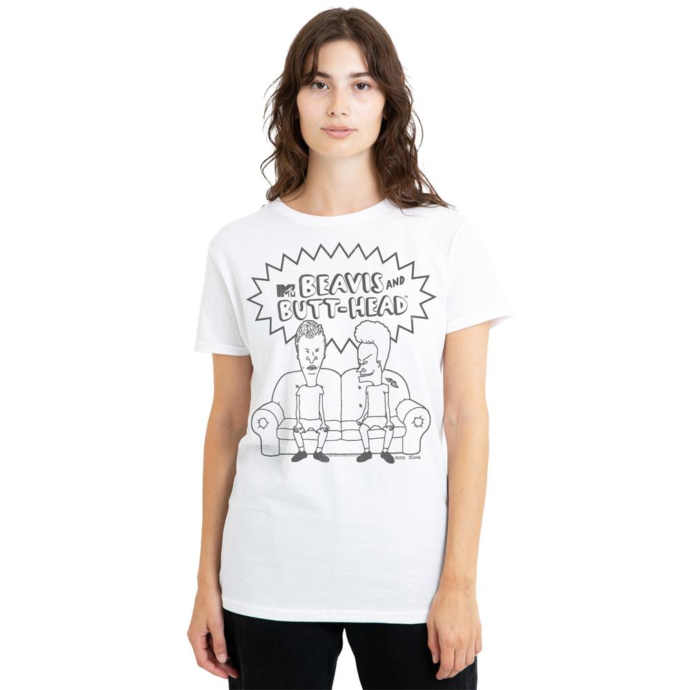 Beavis & Butthead Unisex Adult Couch Logo T-Shirt