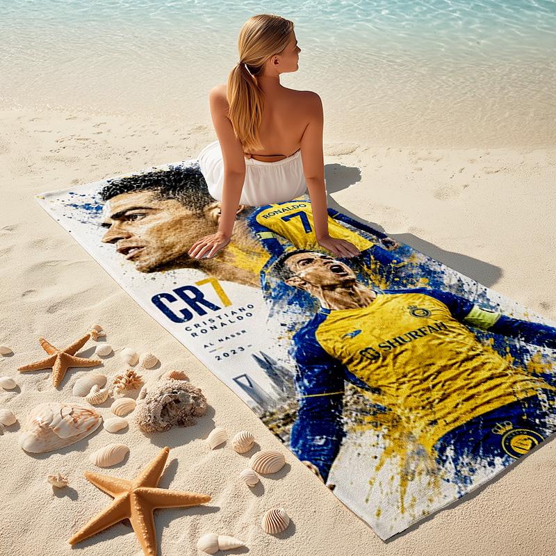 Ronaldo Legacy Passion Power Glory Beach Towel Outdoor Camping Beach Towel For Vacation Photos Quickdrying Swim Towel Absorbent Bath Towel Seaside