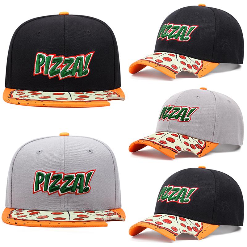 Yiran Bag Women's New Pizza Men's Street Skateboarding Hat Street Dance Hip Hop Hat Outdoor Sunshade Hat Flat Edge Hat Baseball Hat
