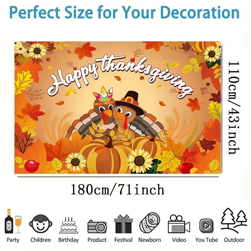 2D Cheerful Happy Thanksgiving Turkey Photography Background