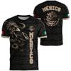 Mexico National Flag Print T Shirt For Men Funny 3D Eagle Pattern Short Sleeve Tees Outdoor Football Sports Clothing Casual Tops