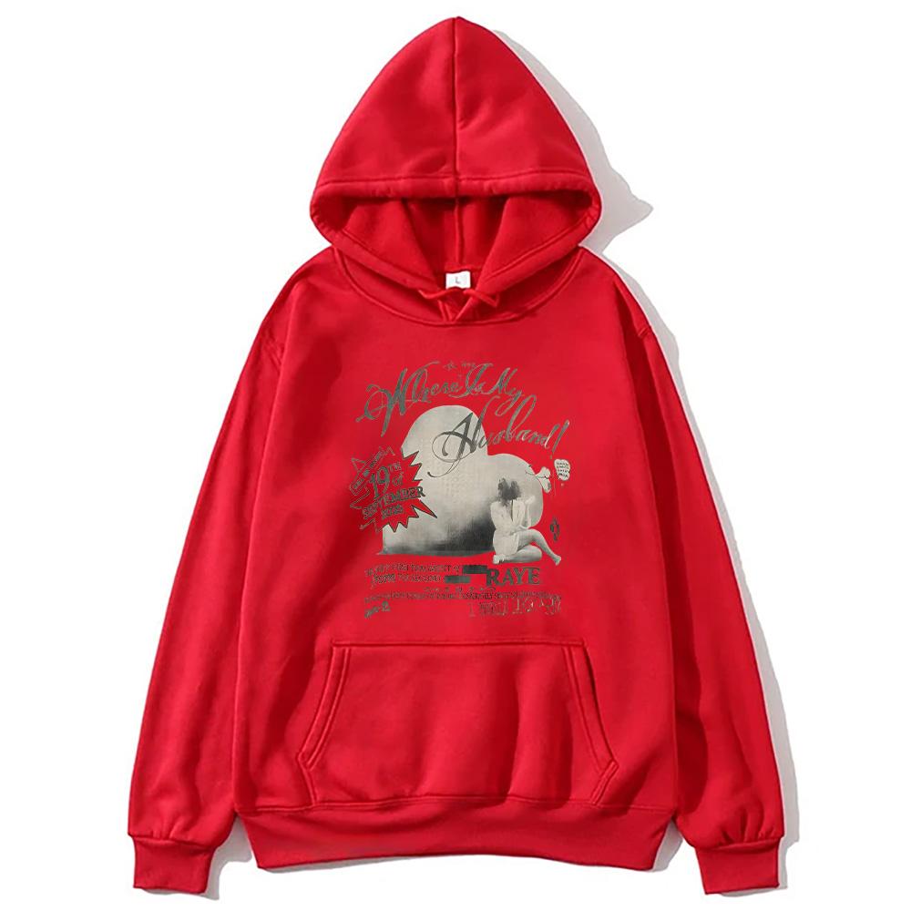 Where Is My Husband! Raye Single Graphic Hoodies Harajuku Vintage Sweatshirts Women Men Fleece Long Sleeve Hoody