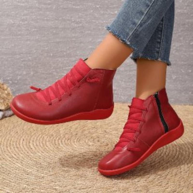 

Thick bottom side zipper casual candy color round head fashion high top spring and autumn new models 36