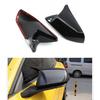 Glossy Black Horn Style Side Mirror Cover Caps Trims for Ford Mustang 2015-2022