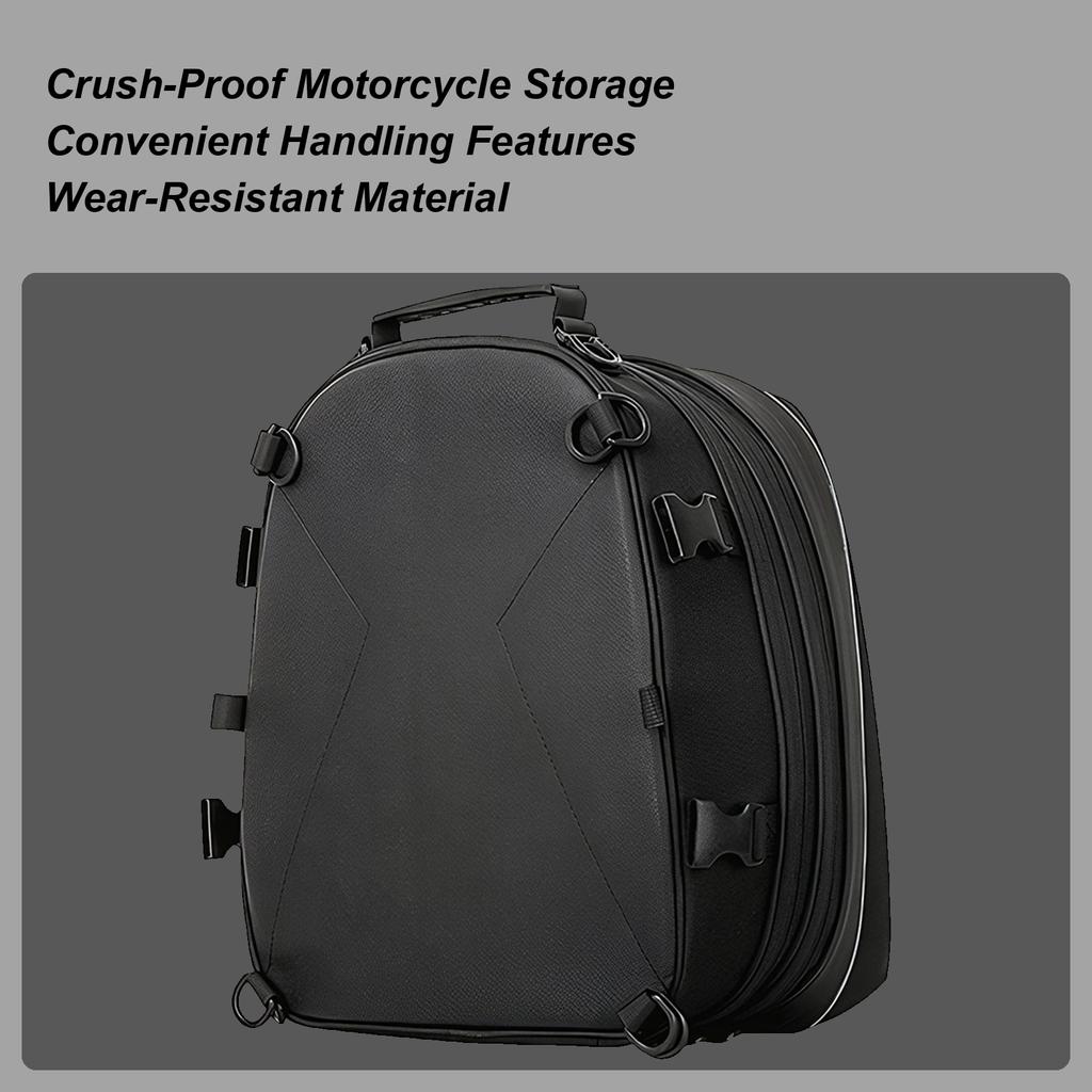 Motorcycle Bag 20L-28L Expandable Hard Shell Backpack Waterproof Motorcycle Helmet Bag Rear Rack Storage for Motorbike Travel
