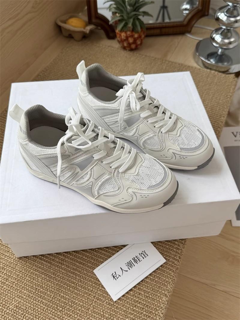 

Lan Cabinet popular foot little dad shoes 2025 spring and summer new mesh breathable retro comfortable platform sports shoes women 35 бежевый