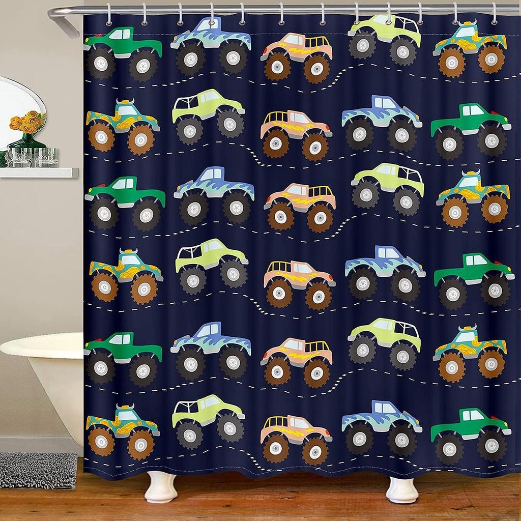 Japanese Ukiyoe Fish Shower Curtain Ocean Surfing Koi Fabric Shower Curtains Kids Boys Adult Japanese-Style Exotic Koi Animal