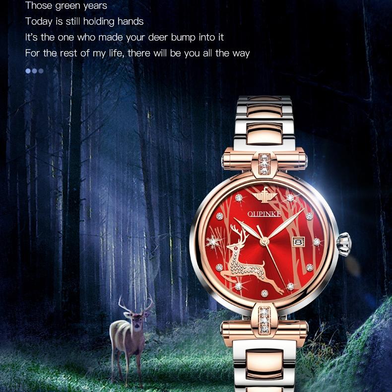 OUPINKE Montres Marque de Mode Montre Mécanique Automatique Étanche Montre pour Femme