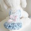 Korean Sweet Dog Princess Dress Lace Strap Dog Puff Skirt Pet Lace Dress  Outdoors Activities