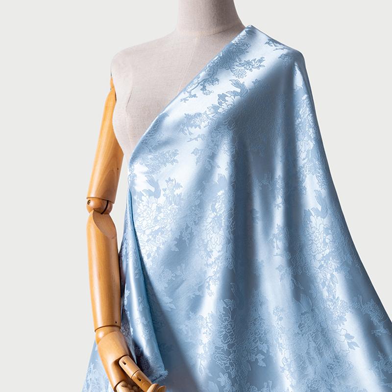 1M/Rolka Poliester DIY Brokatowa Tkanina Rzemiosło Chińska Tkanina Cheongsam Imitacja Jedwabiu Tkanina Kwiatowy Żakard Satyna Tapicerska